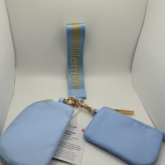 Lululemon Dual Pouch Wristlet | Light Blue Organizer Bag NWT Free Ship - Picture 1 of 3